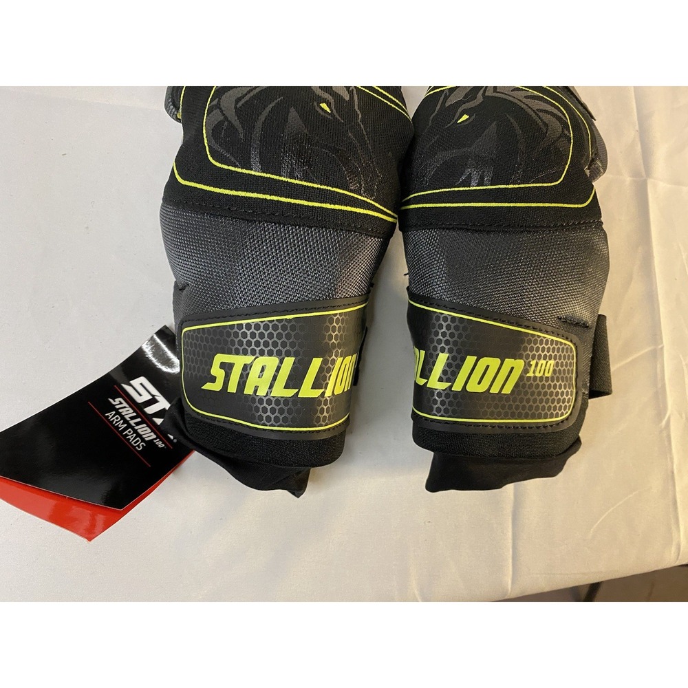 STX STALLION 100 LACROSSE ARM PAD MEDIUM RIGHT PAD ONLY BLACK/YELLOW - Picture 3 of 5